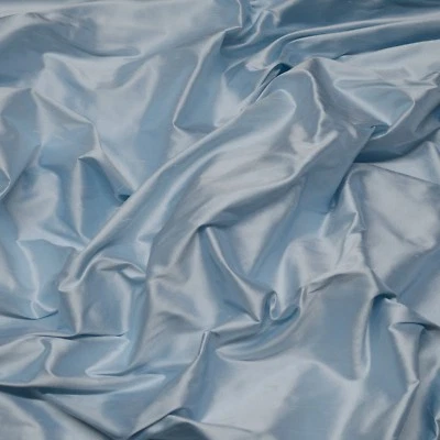 Iridescent Baby Blue 100% Silk Shantung Fabric 54" Wide, By The Yard (SF-5086) - Image 1 of 4