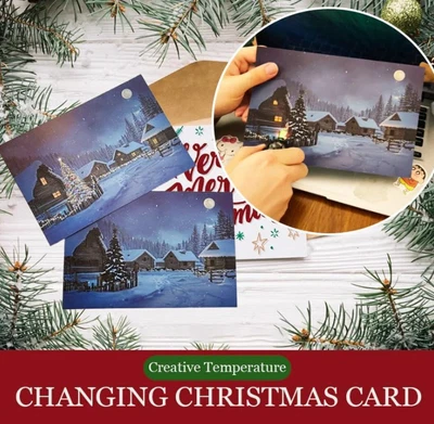 Creative Christmas card with temperature change, Christmas card temperature change - Image 1 of 4