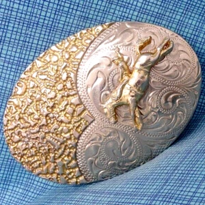 Bronc Rider Cowboy Belt Buckle Western Rodeo Vtg Wilmarth E Providence RI.MMR578 - Picture 1 of 8
