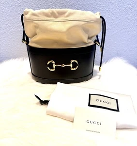 GUCCI Horsebit 1955 Bucket Leather Crossbody Shoulder Bag - Picture 1 of 13