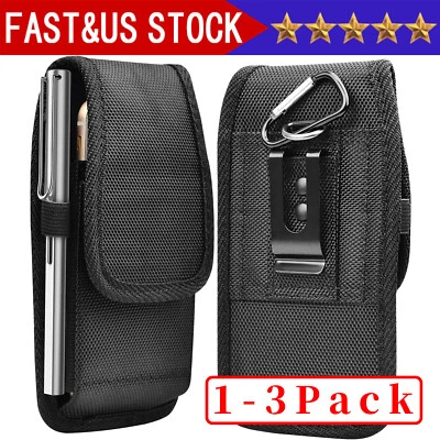 Vertical Cell Phone Holster Pouch Wallet Case With Belt Clip For iPhone Samsung - Image 1 of 4