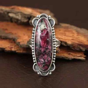 Natural Edulite Oval Gemstone Ring 925 Sterling Silver Womens Handmade Ring Gift - Picture 1 of 7