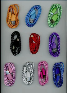 Braided Micro USB  Sync Cable Cord -3ft/1M  - Picture 1 of 21