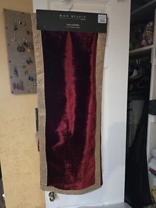 New! Max Studio Table Runner Red Velvet with gold bling lining. - Picture 1 of 2