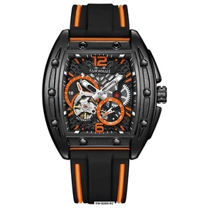 MARK FAIRWHALE Tonneau Waterproof Luminous Tourbillon Automatic Mechanical Watch - Picture 1 of 7