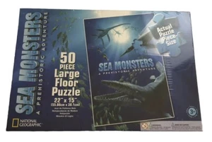 National Geographic Sea Monsters Large 50 Piece Floor Puzzle 22”x15” New Sealed - Picture 1 of 4