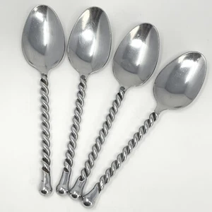 Hampton Carousel Oval Soup Dinner Spoons Stainless Flatware 7 3/8” Set Of 4 - Picture 1 of 8