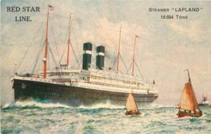Impresión artística C-1910 Red Sar Steamship Laponia postal 21-7586 - Imagen 1 de 2