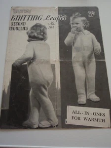 Early Vintage Bestway 3 Ply knitting Pattern 165 Baby's All-in-one - Picture 1 of 3