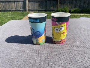 Rare SpongeBob 2005 Movie 7-11 Slurpee Promo Cups Pair - Picture 1 of 4