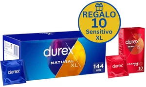 Condones Durex Natural XL 144 uds + 10 Sensitivo XL Gratis - Imagen 1 de 1