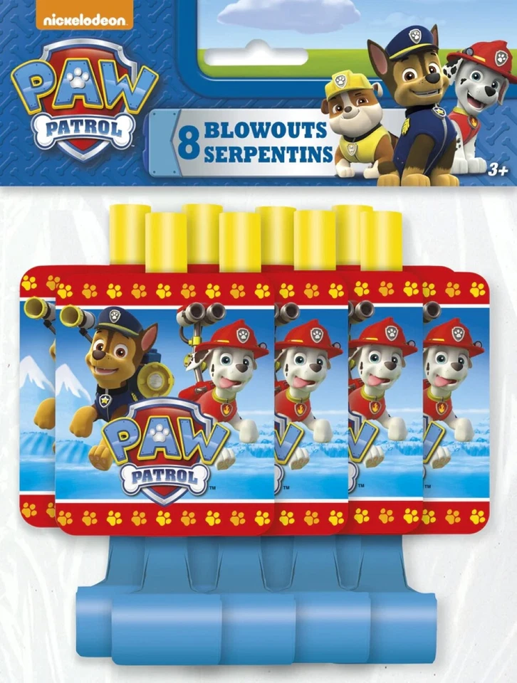Paw Patrol 8 Ct Blowouts Fiesta de Cumpleaños Chase Marshall Foto 1 de 1