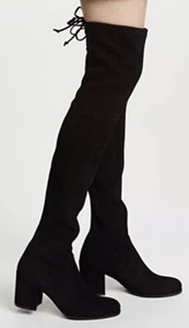 Stuart Weitzman Tieland Over the Knee Thigh High Black Suede Boots Sz 5 New - Picture 1 of 12