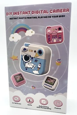 Sofortbildkamera Kinder Blau Greenkinder 1080P 2,4Zoll Display Astronaut Neu