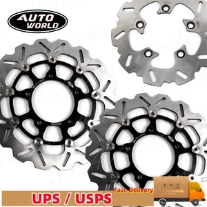 Front and Rear Brake Disc Rotor Fit For Suzuki GSXR600 GSXR750 2006 2007 Black - Bild 1 von 13