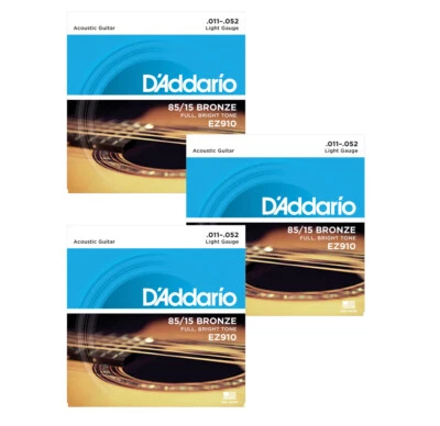D'Addario EZ910 Bronze Acoustic Guitar Strings 11-52 Multi PACK Offer!