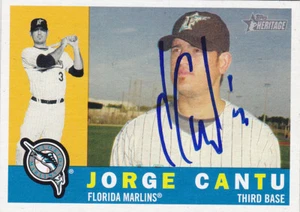 JORGE CANTU FLORIDA MIAMI MARLINS SIGNED CARD PADRES TAMPA BAY RAYS RANGERS REDS - Picture 1 of 1