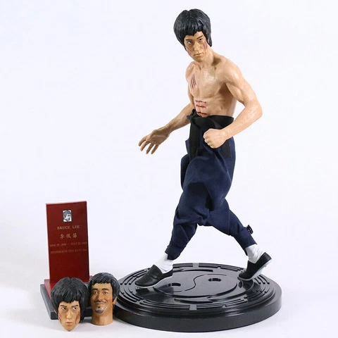 Bruce Lee Jeet Kune Do 1/6 Collectible Three-headed Real Clothe Figure Model Toy Cover