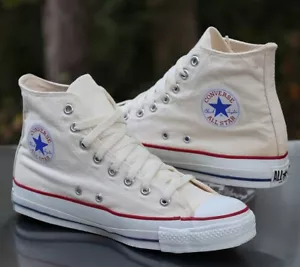 Vintage Converse Chuck Taylor All Star Hi White Made in USA Custom Men’s 8.5 - Picture 1 of 19