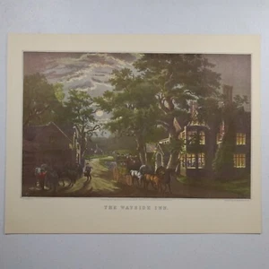 Reimpresión litográfica The Wayside Inn Currier & Ives 11 3/4" x 13" - Imagen 1 de 4