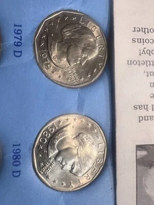 1979d 1980d set of two susan b anthony uncirculated us mint proof coins - Picture 1 of 9