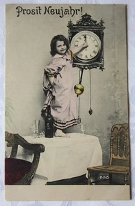 AK Prosit NEUJAHR! Kind, Uhr, Stuhl, 31.12.05? - Bild 1 von 2