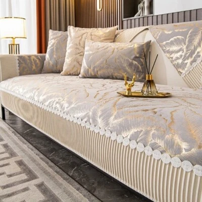 Luxury Europe Sofa Cover Seat Cushion Non-slip Plush Jacquard Cover Sofa Towel - Image 1 of 4