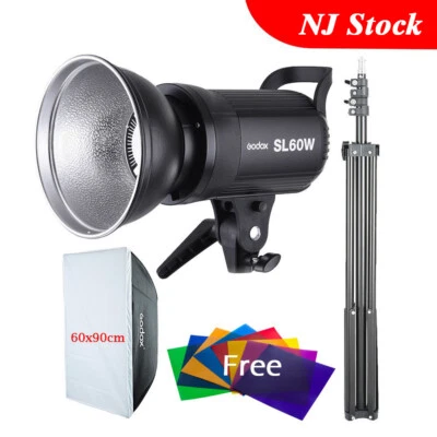 Godox SL-60W SL-60W LED Studio Strobe Camera Video Lighting 60x90 Bowens Softbox - Image 1 of 4