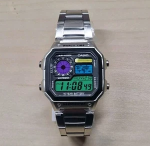 Multi Coloured Casio World Time Illuminator Royale AE-1200WHD Digital Watch Mod - Picture 1 of 17