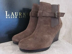 LAUREN by RALPH LAUREN Yasline Womens Brown Ankle Boots Shoes US 9 M EUR 40 NWB - Picture 1 of 7