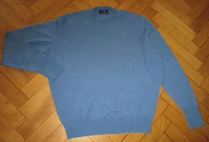 Peter Scott Blue Pure New Wool Long/S Crew Neck Jumper 50" - Picture 1 of 4