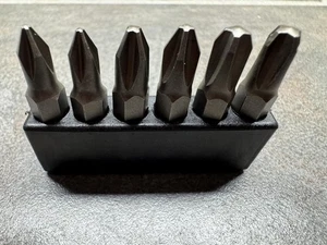 Set 6 pezzi punte cacciavite 35 mm JIS con punta magnetica #1x2 #2x2 #3x2 grigio utensile - Foto 1 di 6