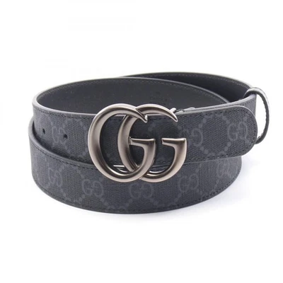 GUCCI GG Marmont Supreme Cinturón Ceinture 41451692TIT100085 Cuero PVC Gris Hombre Foto 1 de 4