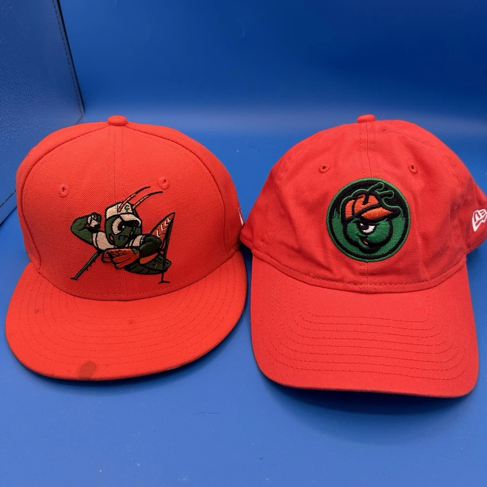 Greensboro NC Grasshoppers New Era Lote de 2 MiLB Gorra de Béisbol Adulto Talla 7 Naranja Foto 1 de 4