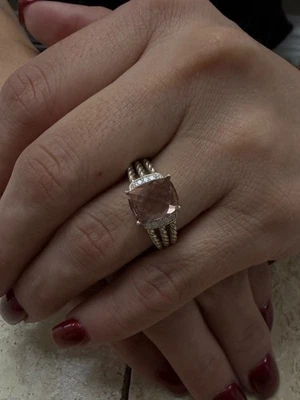 Auténtico Anillo David Yurman Wheaton Cuarzo Ahumado Plata de Ley Talla 8 Foto 1 de 4