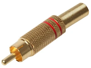 PRO SIGNAL - Gouden Phono Stekker, Rood - Afbeelding 1 van 1