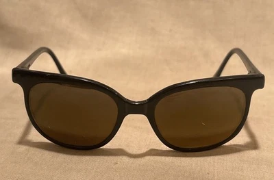 Vintage Vuarnet 002 D Sunglasses PX2000 Polished Black Mineral Brown Lens France - Image 1 of 4