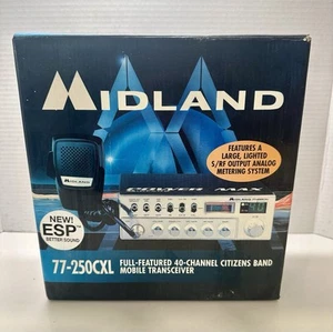 New/open Box, Midland Power Max Model 77-250CXL 40 Channel CB Radio - Zdjęcie 1 z 7