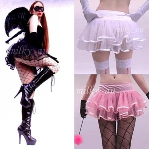 Mesh PETTICOAT Tutu SHORT Skirt BLACK~WHITE~PINK Lingerie COSTUME Burlesque O/S - Picture 1 of 4