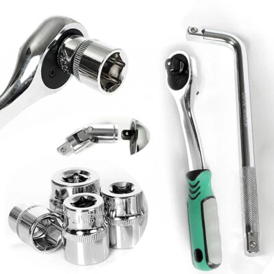 1/2" 1/4" 3/8" Drive Socket 72 Teeth Square Ratchet Socket Wrench Rod Car Tools - Image 1 of 4