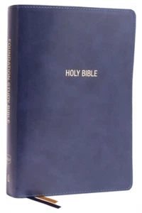 NKJV Foundation Study Bible Large Print Leathersoft Blue Red Letter Comfort Pri - Picture 1 of 1