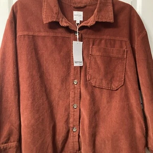 Kensie Jeans XL Burnt Orange Corduroy Button Up Jacket Pockets New - Picture 1 of 8