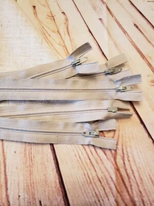Talon Zipper 16" Nylon Vintage NEW *Never Used* White Gray Lot of 5 for 1 price - Picture 1 of 4