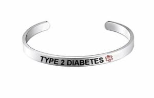 Medical Alert Cuff Bracelet Wristband Diabetes Epilepsy Stainless Steel Bangles