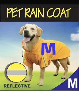 Dog Raincoat Waterproof Pet outdoor Rainwear Clothes Size M - Picture 1 of 11