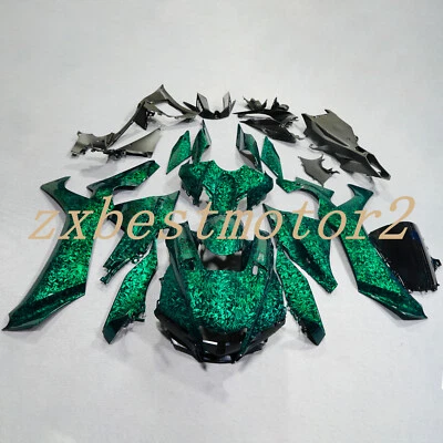 Kit de carenado de fibra de carbono verde forjado carrocería para Yamaha YZF R1 R1M 2020-2024  Foto 1 de 4