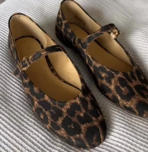 H&M : Brown/Leopard Print Mary Jane Ballet Pumps : 1263606003 : ALL SIZES - Picture 1 of 5
