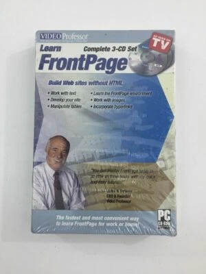 Video Professor - Learn FrontPage PC CD-Rom Software 3-CD Disc Set (New Sealed) - Image 1 of 4