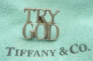 Estate Tiffany & Co. Pin de solapa Try God Tack de ley, bolsa - Imagen 1 de 10