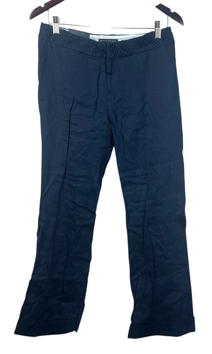 パンツ 00s Banana Republic navy linen slacks Wide-Leg Linen Pull-On Pant | Banana Republic